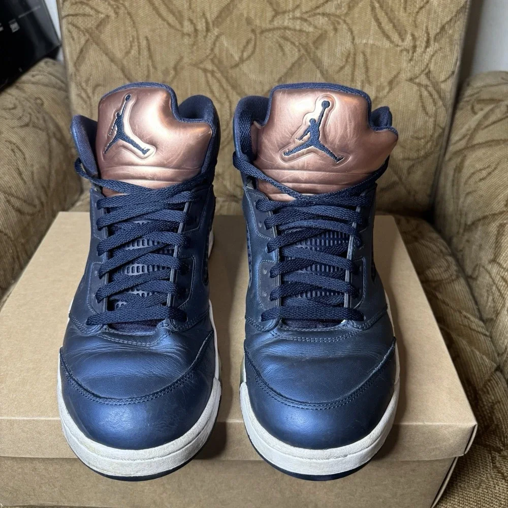 Size 11.5 - Air Jordan 5 Retro Bronze Navy White‎ (136027-416) No Box